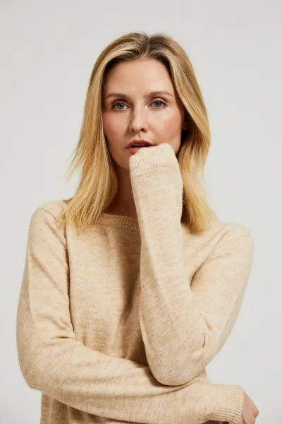 Marisse Women's Sweater Z-Sw-4510 Beige Mel