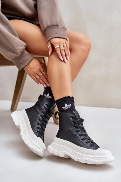 BIG STAR SHOES Kožené Zateplené Tenisky Na Masívnej Platforme Big Star