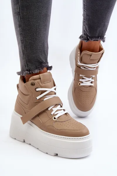 Zazoo 3450 Dámske Kožené Tenisky Beige