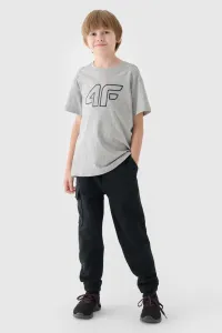 Chlapčenské zateplené tepláky 4F JUNIOR TROUSERS-JWAW24TTROM760-20S-DEEP BLACK