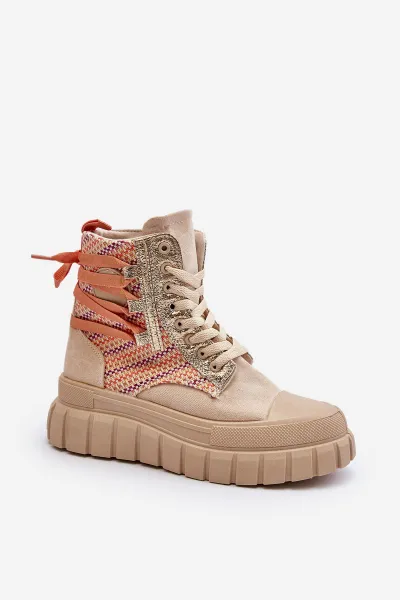 Boto Suene vysoké tenisky, beige eleamia