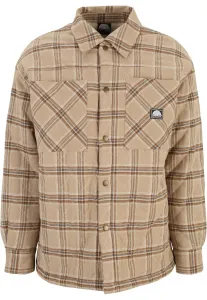 Men's flannel shirt jacket beige