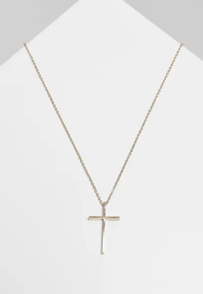 Large Basic Cross Necklace - Gold Colors