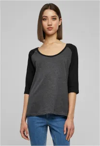 Women's 3/4 contrasting raglan t-shirt charcoal/black