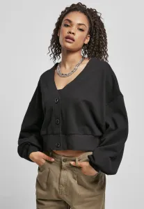 Women's Organic Oversized Short Terry Cardigan Black