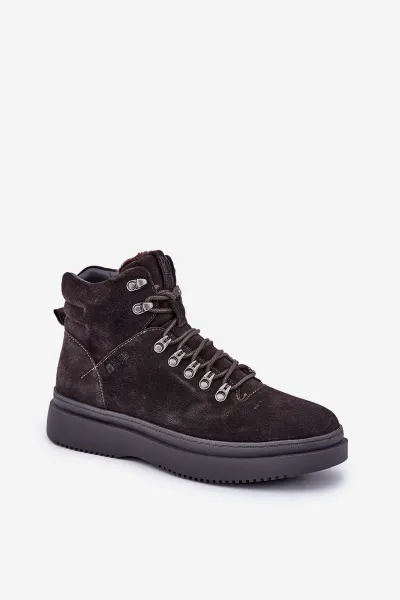 BIG STAR SHOES Semišové pánske zateplené čižmy Big Star