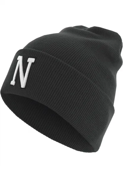Knitted hat with the letter Cuff N