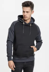 Raglan contrast hoodie blk/cha