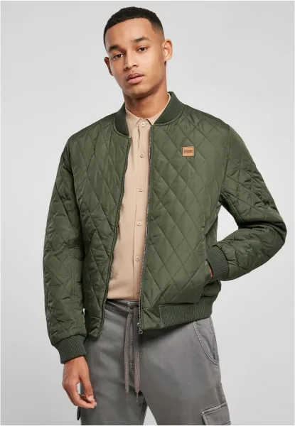 Diamond Quilt Nylon jacket olive