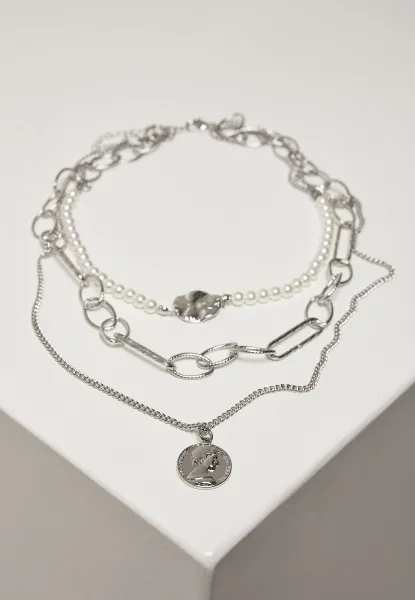 Ocean Layering Necklace - Silver Color