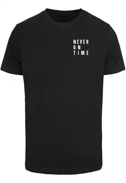 Black T-shirt Never On Time