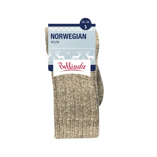 Bellinda 
NORWEGIAN STYLE SOCKS - Pánske zimné ponožky nórskeho typu - béžová