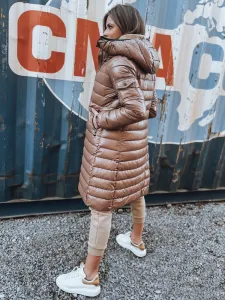 Dámsky dlhý kabát LESSI Farba camelová DSTREET