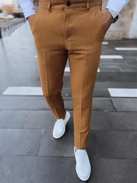 Pánske chinos nohavice Farba camelová DSTREET