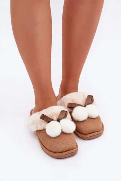 marka niezdefiniowana Dámske Papuče S Kožušinou Camel Nartani