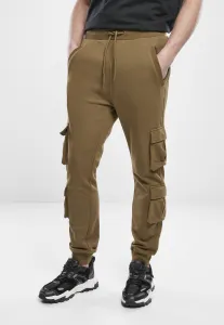 Summer olive terry trousers with double pockets