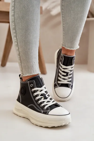 BIG STAR SHOES Zateplené Dámske Tenisky Na Platforme Eko Koža Big Star