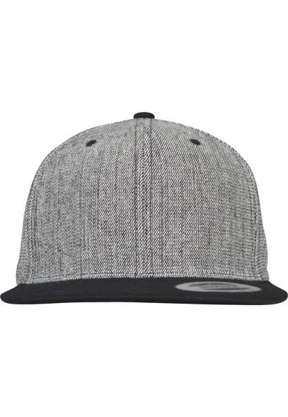 Melange Solid Snapback Black Melange/Black