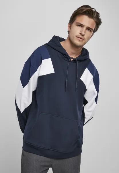 Oversize 3-Tone Hoody midnight/white/dark blue