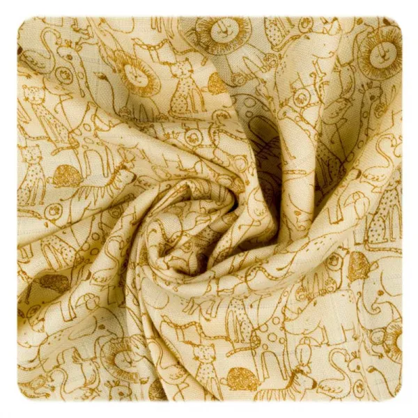 XKKO BMB Bambusová plienka, Safari Honey Mustard, MIX 3ks, 70x70 BMB070050