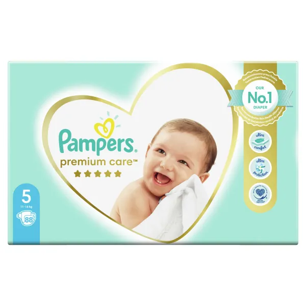 Pampers Premium Care 5 JUNIOR 11-16 kg 88 ks,PAMPERS Premium Care Plienky jednorazové 5 (11-16 kg) 88 ks - MEGA PACK