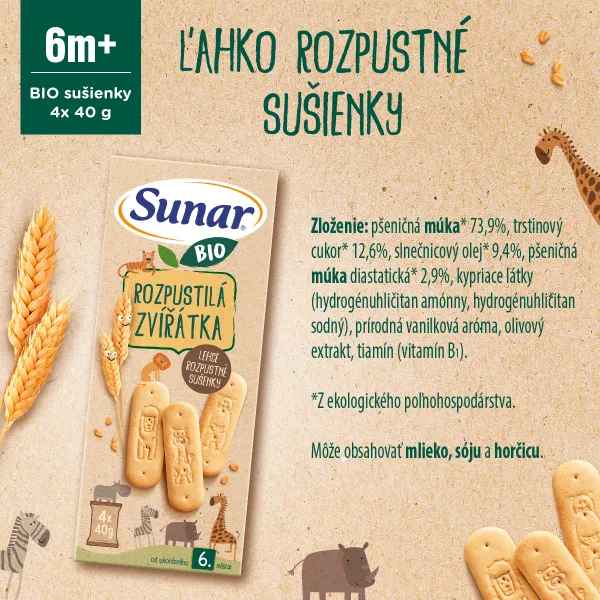 Sunar BIO Rozpustilé zvieratka 160g
