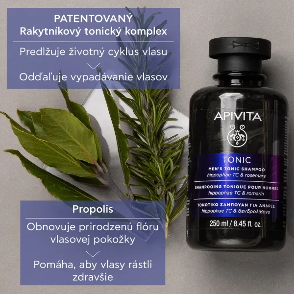 Apivita Men's Tonic Shampoo Rosemary šampón proti vypadávaniu vlasov 250 ml