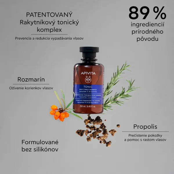 Apivita Men's Tonic Shampoo Rosemary šampón proti vypadávaniu vlasov 250 ml