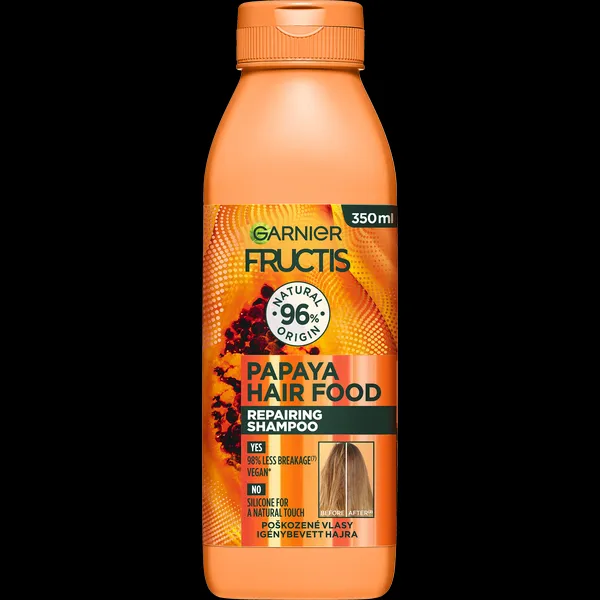 Garnier Fructis Papaya Hair Food regeneračný šampón pre poškodené vlasy 350 ml