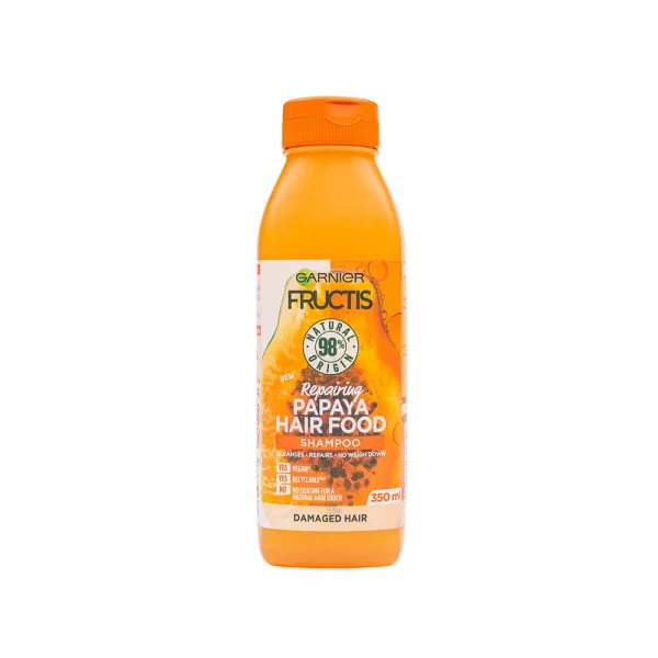 Garnier Fructis Papaya Hair Food regeneračný šampón pre poškodené vlasy 350 ml