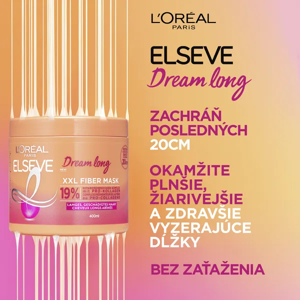 L’Oréal Paris Elseve Dream Long regeneračná maska na vlasy pre slabé, namáhané vlasy 400 ml