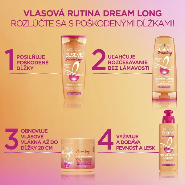 L’Oréal Paris Elseve Dream Long regeneračná maska na vlasy pre slabé, namáhané vlasy 400 ml
