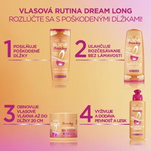 L’Oréal Paris Elseve Dream Long regeneračná maska na vlasy pre slabé, namáhané vlasy 400 ml
