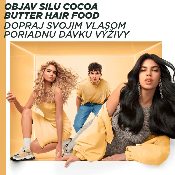 Garnier Fructis Cocoa Butter Hair Food vyživujúca maska na vlasy s kakaovým maslom 390 ml