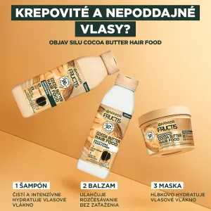 Garnier Fructis Cocoa Butter Hair Food vyživujúca maska na vlasy s kakaovým maslom 390 ml