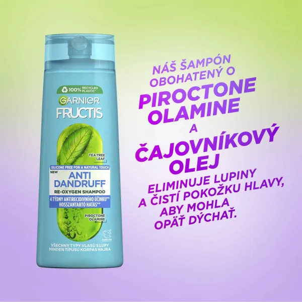 Garnier Fructis Antidandruff šampón proti lupinám pre všetky typy vlasov 250 ml