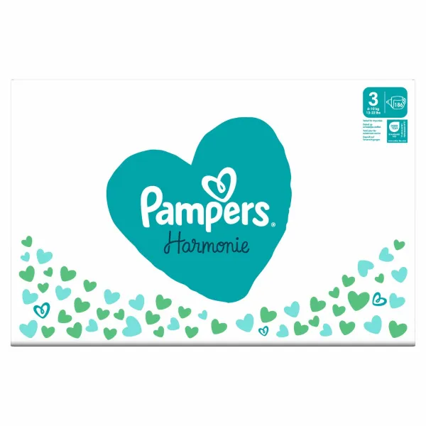 PAMPERS Plienky jednorázové Harmonie Baby veľ. 3, 186 ks, 6kg-10kg