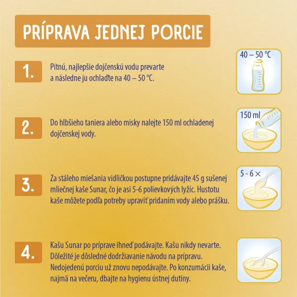Sunar mliečna KAŠA 8 CEREÁLIÍ