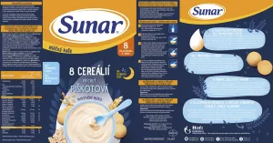 Sunar mliečna KAŠA 8 CEREÁLIÍ Na dobrú noc