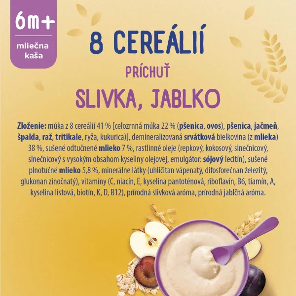 Sunar mliečna KAŠA 8 CEREÁLIÍ