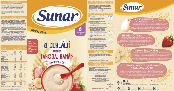 Sunar mliečna KAŠA 8 CEREÁLIÍ