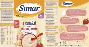 Sunar mliečna KAŠA 8 CEREÁLIÍ
