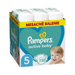 Pampers Active Baby 5 Junior 11-16 kg 150 ks,PAMPERS Active Baby Plienky jednorazové 5 (11-16 kg) 150 ks - MESAČNÁ ZÁSOBA