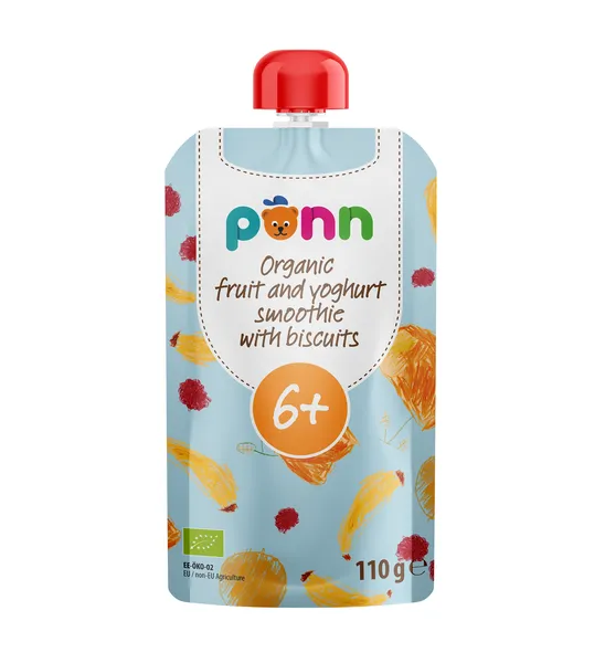 SALVEST Põnn smoothie s jogurtom a sušienkami Bio 110 g,SALVEST Põnn BIO Ovocné smoothie s jogurtom a sušienkami 110 g