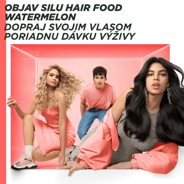 Garnier Fructis Watermelon Hair Food šampón pre jemné vlasy bez objemu 350 ml