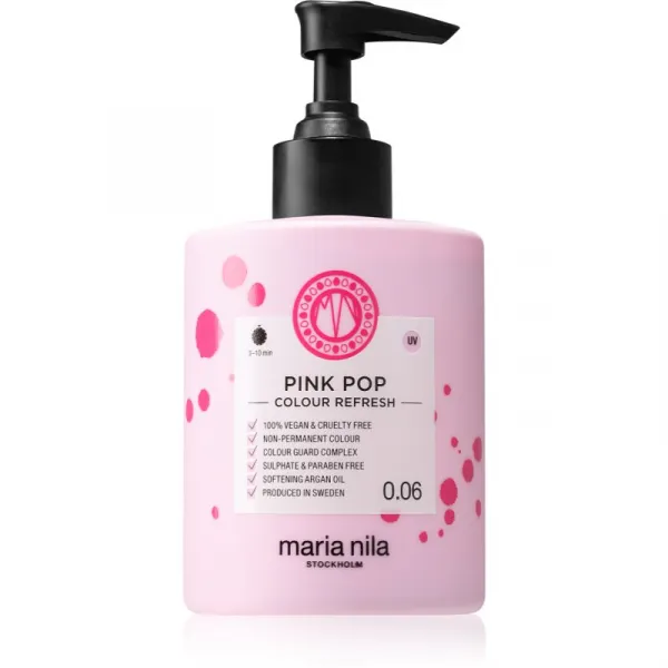 Maria Nila Colour Refresh Pink Pop jemná vyživujúca maska bez permanentných farebných pigmentov výdrž 4 – 10 umytí 0.06 300 ml