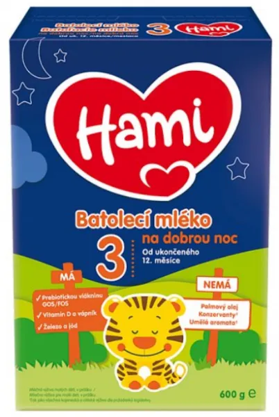 Hami 3 na dobrou noc 600g,HAMI 3 Mlieko Na dobrú noc batoľacie 600 g