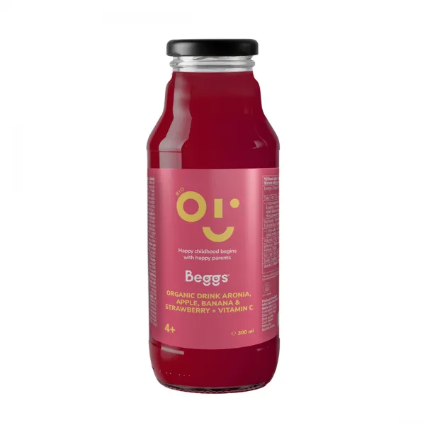 BEGGS Nápoj arónie+ jablko+banán & jahoda 4m+ BIO 300 ml