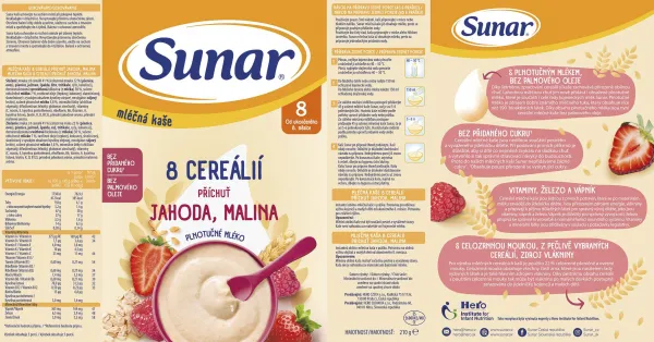 Sunar mliečna KAŠA 8 CEREÁLIÍ