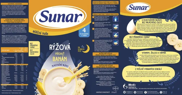 Sunar mliečna KAŠA RYŽOVÁ Na dobrú noc 210G